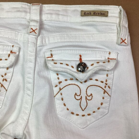 Rock Revival White Flare Jeans 26 - Picture 8 of 11